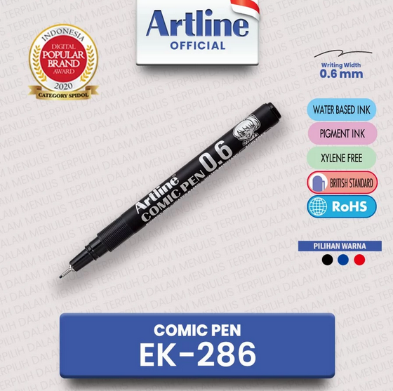 ARTLINE COMIC PEN EK-286 HITAM
