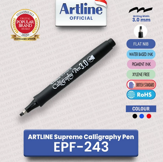 ARTLINE EPF-243AB SUPREME CALLIGRAPHY PEN BLACK