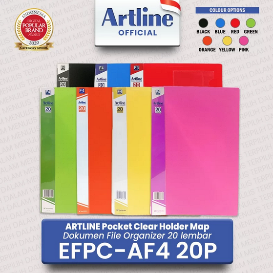 ARTLINE EFPC-AF4-20P FILE POCKET 20 ORANGE