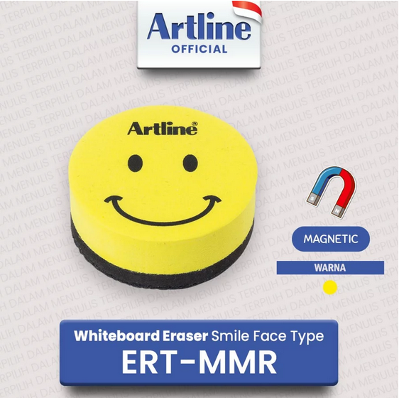 ARTLINE ERASER MAGNETIC W/B SMILEY YELLOW