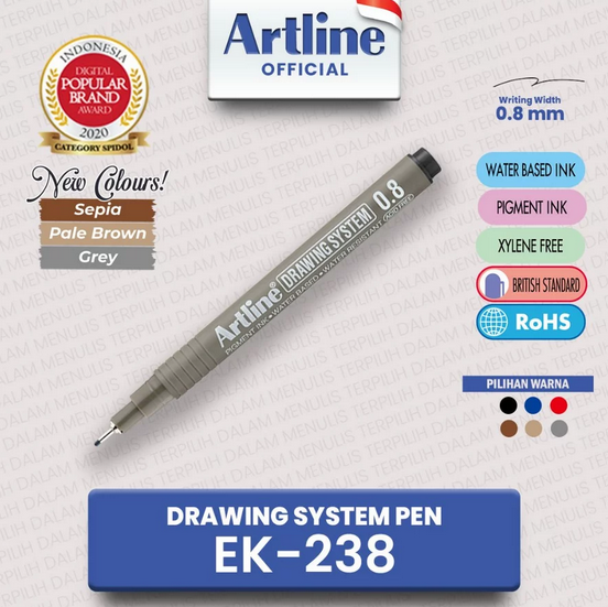 ARTLINE EK-238 DRAWING PEN RED