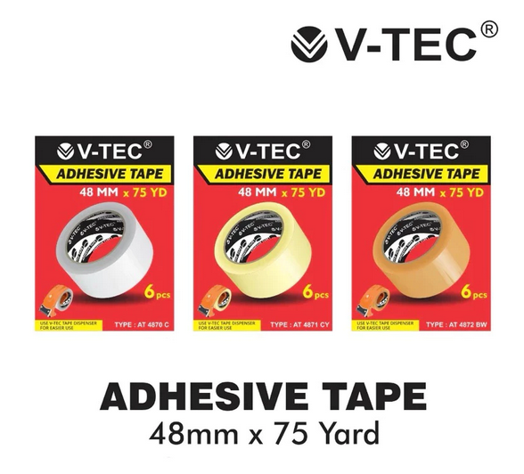 V-TEC ADHESIVE TAPE 48MM X 75YD (AT4870C)