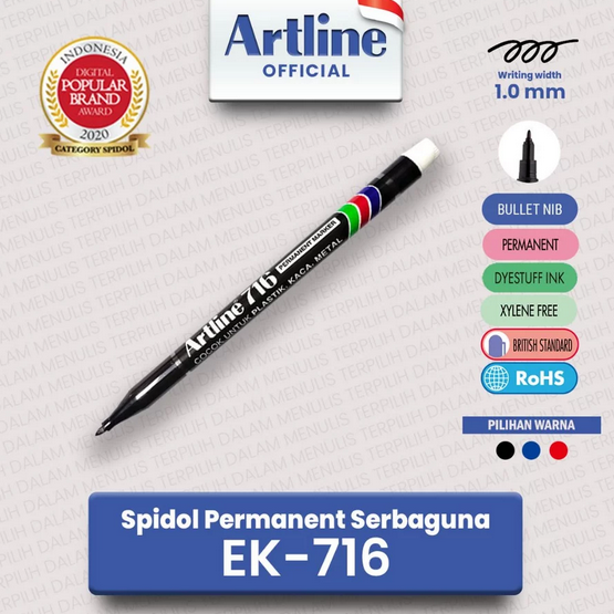 ARTLINE EK-716 PERMANENT MARKER BLACK